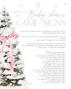 BBG76-00 8x10" Baby Shower Game Signs - Christmas Tree Pink: BBG76-00 Baby Shower Games - Christmas Tree Pink