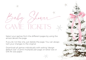 BBG76-00 Baby Shower Game Tickets - Christmas Tree Pink: BBG76-00 Baby Shower Games - Christmas Tree Pink