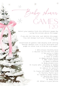 BBG76-00 5x7" Baby Shower Games 01-20 - Christmas Tree Pink: BBG76-00 Baby Shower Games - Christmas Tree Pink