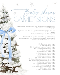 BBG77-00 8x10" Baby Shower Game Signs - Christmas Tree Blue: BBG77-00 Baby Shower Games - Christmas Tree Blue