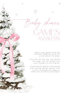 BBG76-00 Baby Shower Games Answers - Christmas Tree Pink: BBG76-00 Baby Shower Games - Christmas Tree Pink