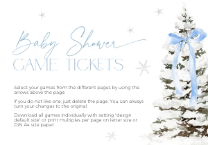 BBG77-00 Baby Shower Game Tickets - Christmas Tree Blue: BBG77-00 Baby Shower Games - Christmas Tree Blue