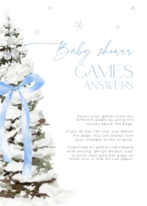 BBG77-00 Baby Shower Games Answers - Christmas Tree Blue: BBG77-00 Baby Shower Games - Christmas Tree Blue