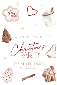 CH074-04 20x30 Welcome Sign - Christmas Cookies: CH074-04 Welcome Sign - Christmas Cookies