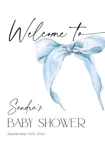 BB059-11 DIN A1 Welcome Sign - Bow Blue: BB059-11 Welcome Sign - Bow Blue