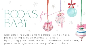 BB079-03 2 3.5x2 Books for Baby Card - Pastel Christmas Ornaments: BBB79-01 Invitation Bundle - Pastel Christmas Ornaments
