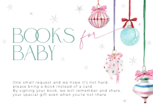 BB079-03 1 5x3.5" Books for Baby Card - Pastel Christmas Ornaments: BBB79-01 Invitation Bundle - Pastel Christmas Ornaments