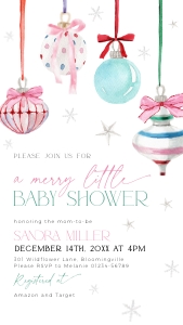BB079-10 1080x1920px Electronic Invitation - Pastel Christmas Ornaments: BBB79-01 Invitation Bundle - Pastel Christmas Ornaments
