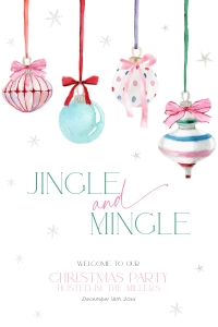 CH079-04 20x30 Welcome Sign - Pastel Christmas Ornaments: CH079-04 Welcome Sign - Pastel Christmas Ornaments