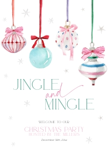 CH079-04 DIN A1 Welcome Sign - Pastel Christmas Ornaments: CH079-04 Welcome Sign - Pastel Christmas Ornaments