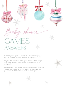 BBG79-00 Baby Shower Games Answers - Pastel Christmas Ornaments: BBG79-00 Baby Shower Games - Pastel Christmas Ornaments
