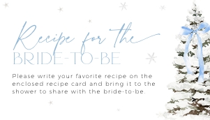 BS077-04 2 3.5x2 Request for Recipe Card - Christmas Tree Blue Bow: BSB77-01 Invitation Bundle - Christmas Tree Blue Bow