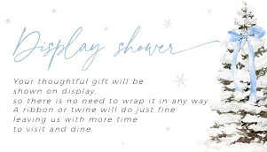 BS077-02 2 3.5x2 Display Shower Card - Christmas Tree Blue Bow: BSB77-01 Invitation Bundle - Christmas Tree Blue Bow
