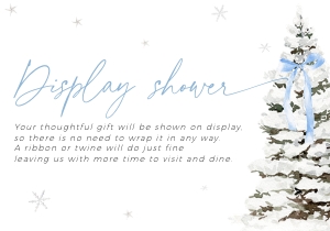 BS077-02 1 5x3.5 Display Shower Card - Christmas Tree Blue Bow: BSB77-01 Invitation Bundle - Christmas Tree Blue Bow