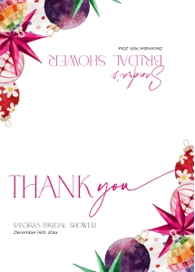 BS078-06 5x3.5 Folded Thank You Note - Bright Christmas: BSB78-01 Invitation Bundle - Bright Christmas
