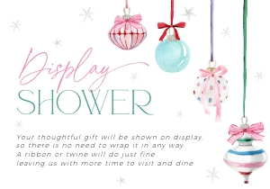 BS079-02 1 5x3.5 Display Shower Card - Pastel Christmas Ornaments: BSB79-01 Invitation Bundle - Pastel Christmas Ornaments