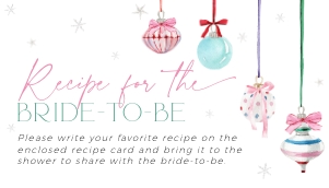 BS079-04 2 3.5x2 Request for Recipe Card - Pastel Christmas Ornaments: BSB79-01 Invitation Bundle - Pastel Christmas Ornaments