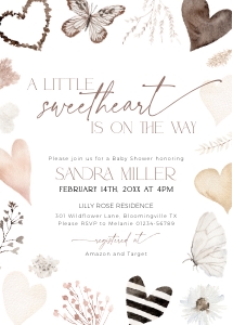 BB087-01 5x7 Invitation - Butterfly Heart: BBB87-01 Invitation Bundle - Butterfly Heart