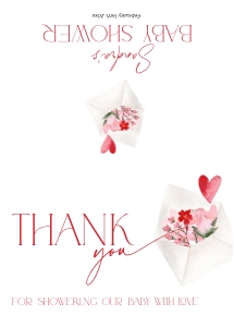 BB083-04 Folded Thank You Note - Heart Post: BBB83-01 Invitation Bundle - Heart Post