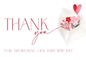 BB083-04 Flat Thank You Note - Heart Post: BBB83-01 Invitation Bundle - Heart Post