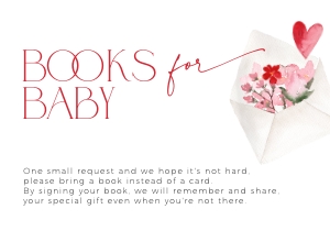 BB083-03 5x3.5" Books for Baby Card - Heart Post: BBB83-01 Invitation Bundle - Heart Post