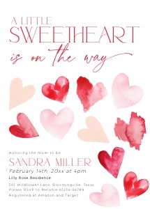 BB084-01 5x7 Invitation - Red Hearts: BBB84-01 Invitation Bundle - Red Hearts