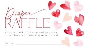 BB084-02 35x2 Diaper Raffle Ticket - Red Hearts: BBB84-01 Invitation Bundle - Red Hearts