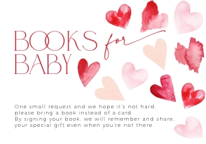 BB084-03 5x3.5" Books for Baby Card - Red Hearts: BBB84-01 Invitation Bundle - Red Hearts