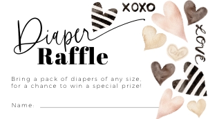 BB085-02 35x2 Diaper Raffle Ticket - Modern Valentine: BBB85-01 Invitation Bundle - Modern Valentine