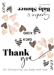 BB085-04 Folded Thank You Note - Modern Valentine: BBB85-01 Invitation Bundle - Modern Valentine