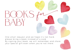 BB086-03 5x3.5" Books for Baby Card - Colorful Hearts: BBB86-01 Invitation Bundle - Colorful Hearts