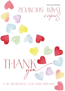BB086-04 Folded Thank You Note - Colorful Hearts: BBB86-01 Invitation Bundle - Colorful Hearts