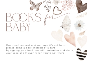 BB087-03 5x3.5" Books for Baby Card - Butterfly Heart: BBB87-01 Invitation Bundle - Butterfly Heart