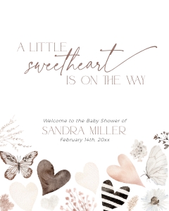 BB087-11 8x10" Welcome Sign - Butterfly Heart: BB087-11 Welcome Sign - Butterfly Heart