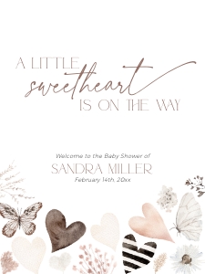 BB087-11 18x24" Welcome Sign - Butterfly Heart: BB087-11 Welcome Sign - Butterfly Heart