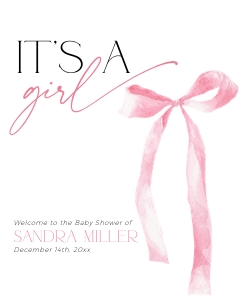 BB088-11 8x10" Welcome Sign - Coquette Bow Pink: BB088-11 Welcome Sign - Coquette Bow Pink