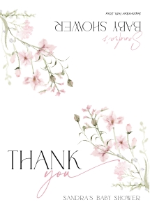 BB090-04 Folded Thank You Note - Dusty Pink Florals: BBB90-01 Invitation Bundle - Dusty Pink Florals