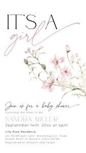 BB090-10 1080x1920px Electronic Invitation - Dusty Pink Florals: BBB90-01 Invitation Bundle - Dusty Pink Florals