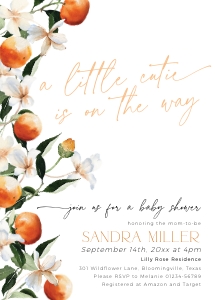 BB091-01 5x7 Invitation - Floral Oranges: BBB91-01 Invitation Bundle - Floral Oranges
