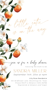 BB091-10 1080x1920px Electronic Invitation - Floral Oranges: BBB91-01 Invitation Bundle - Floral Oranges