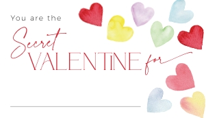 CH086-09 2 3.5x2 Secret Valentine Name Card - Colorful Hearts: CHB86-02 Secret Valentine Set - Colorful Hearts