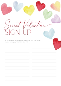 CH086-08 DIN A4 Secret Valentine Sign Up - Colorful Hearts: CHB86-02 Secret Valentine Set - Colorful Hearts