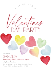 CH086-01 5x7 Invitation - Colorful Hearts: CHB86-01 Invitation Set- Colorful Hearts