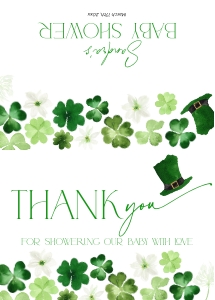 BB0101-04 Folded Thank You Note - Shamrock: BBB101-01 Invitation BUNDLE - Shamrock