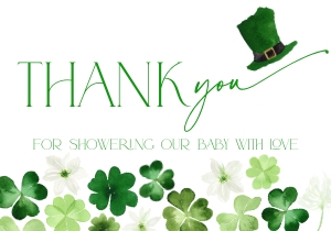 BB0101-04 Flat Thank You Note - Shamrock: BBB101-01 Invitation BUNDLE - Shamrock