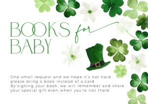BB0101-03 5x3.5" Books for Baby Card - Shamrock: BBB101-01 Invitation BUNDLE - Shamrock