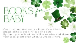 BB0101-03 35x2 Books for Baby Card - Shamrock: BBB101-01 Invitation BUNDLE - Shamrock
