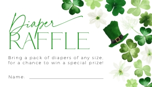 BB0101-02 35x2 Diaper Raffle Ticket - Shamrock: BBB101-01 Invitation BUNDLE - Shamrock