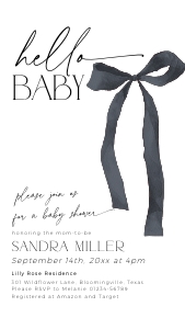 BB099-10 1080x1920px Electronic Invitation - Coquette Bow Black: BBB99-01 Invitation Bundle - Coquette Bow Black