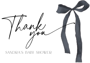 BB099-04 Flat Thank You Note - Coquette Bow Black: BBB99-01 Invitation Bundle - Coquette Bow Black